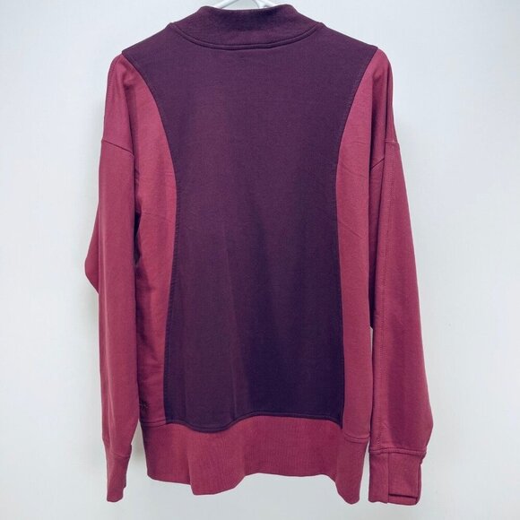 Athleta Sweater Size S Women’s Colorblock Midweight Pullover Cozy Burgundy New - Picture 13 of 13